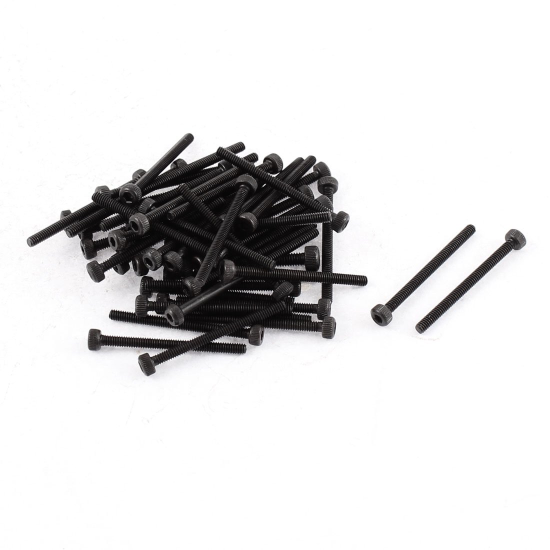 uxcell M2 x 0.984 in Acero Aleación Tornillos de máquina Tornillos de máquina Negro 50 Unidades