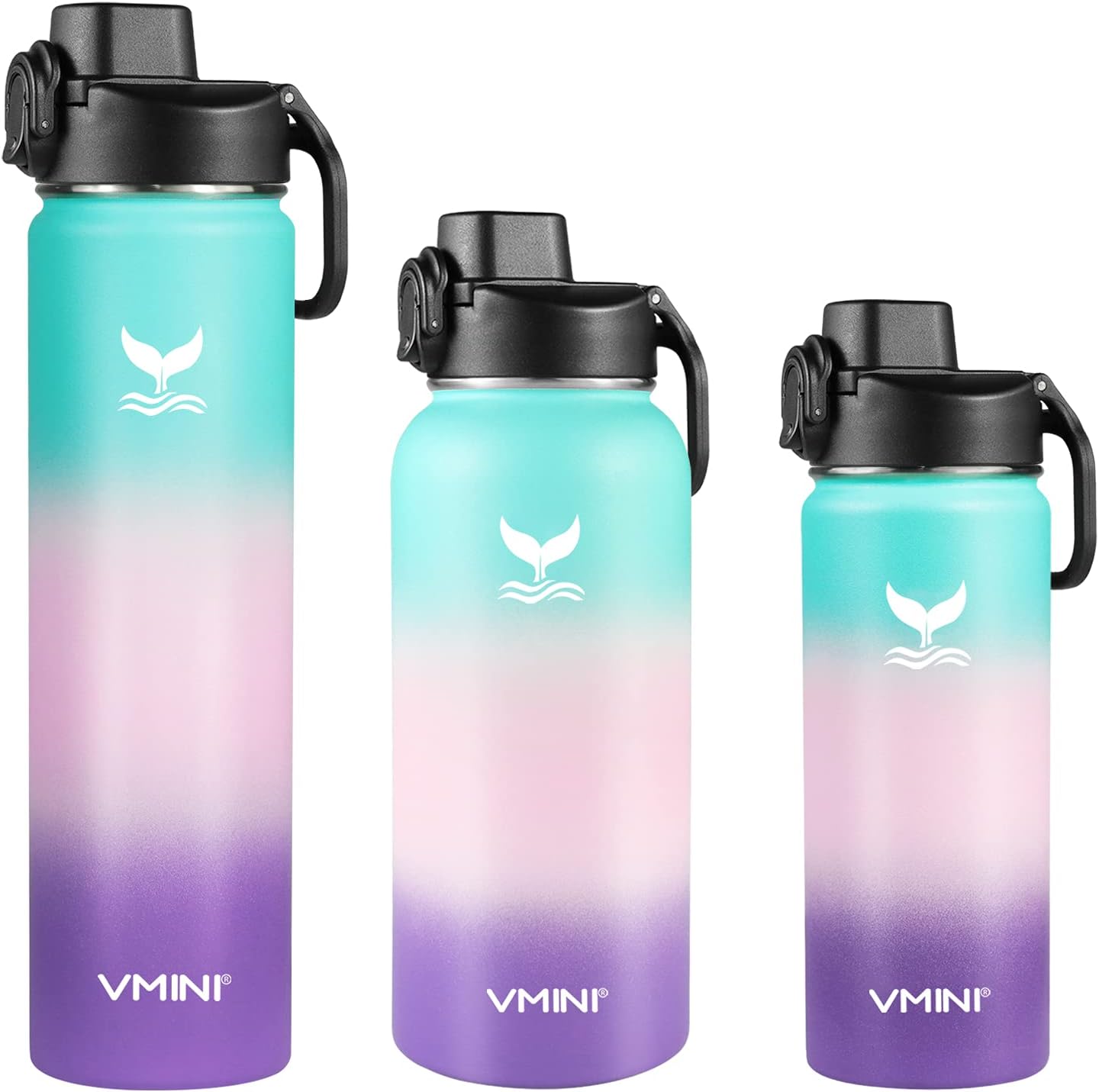 Vmini Tapa compatible con botella de agua deportiva Hydro Flask de boca ancha, mango grande, fácil de transportar, compatible con la mayoría de