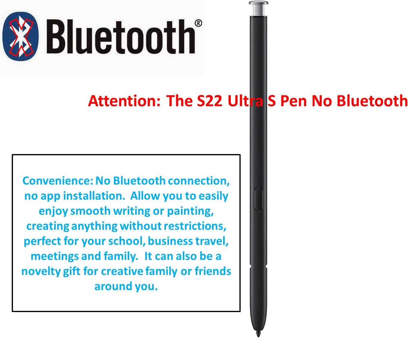 S22 Ultra – Bolígrafo de repuesto para Samsung GalaxyS22 5G Stylus S Touch (sin Bluetooth) + puntas (blanco)