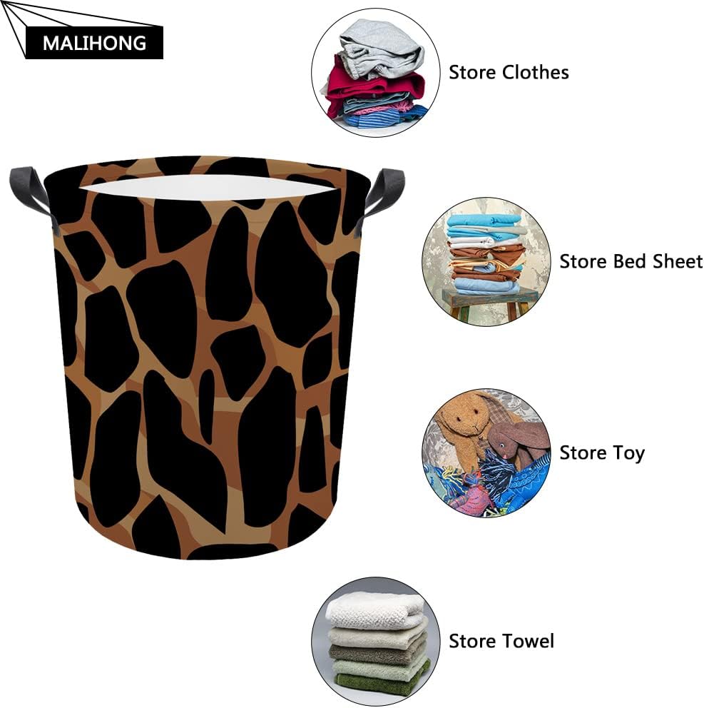 MALIHONG Cesta de lavandería grande con diseño de leopardo amarillo, lavable con asa, impermeable, plegable, organizador de juguetes, contenedor de