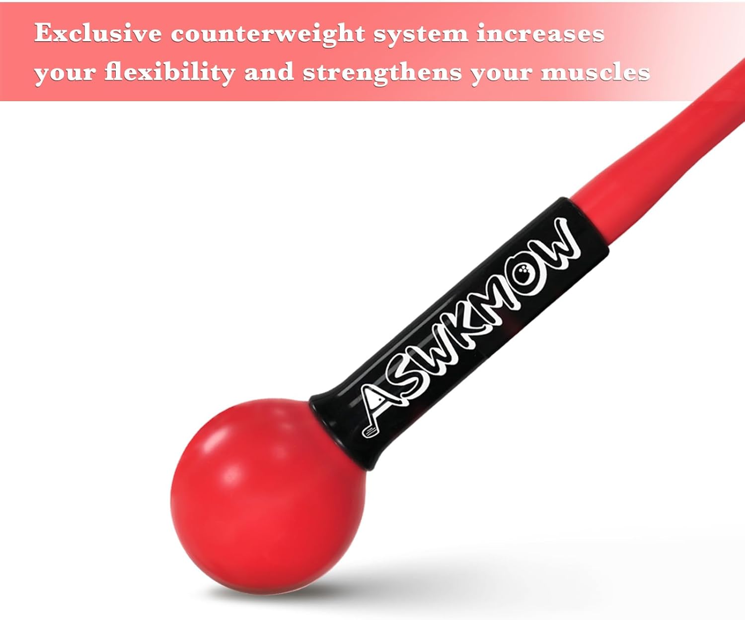 ASWKMOW Entrenador de swing de golf, ayuda para entrenamiento de swing de fuerza, equilibrio de tempo, práctica de golf, palo de calentamiento para