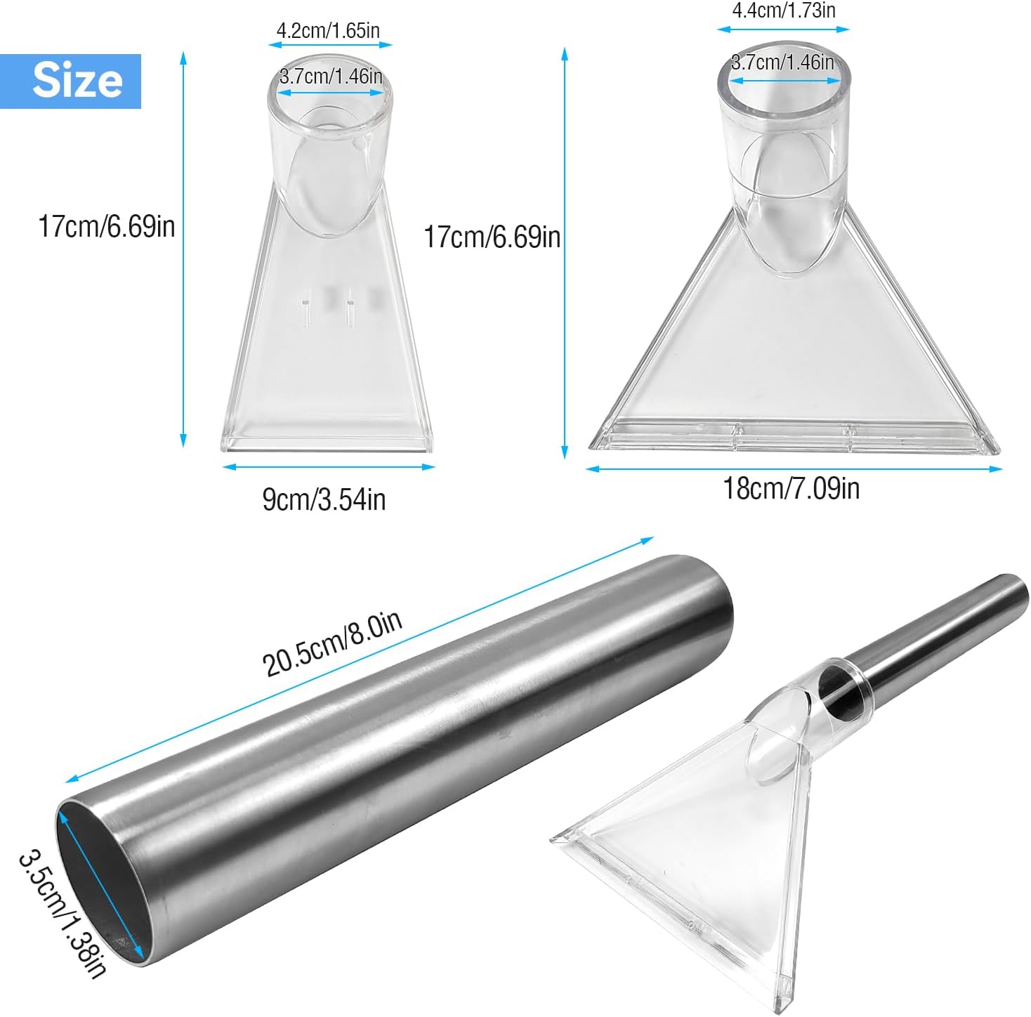 Compra accesorios extractores de vacío, aspirador extractor con 2 cabezales, 3 adaptadores, 1 tubo de acero inoxidable, accesorio extractor de vacío