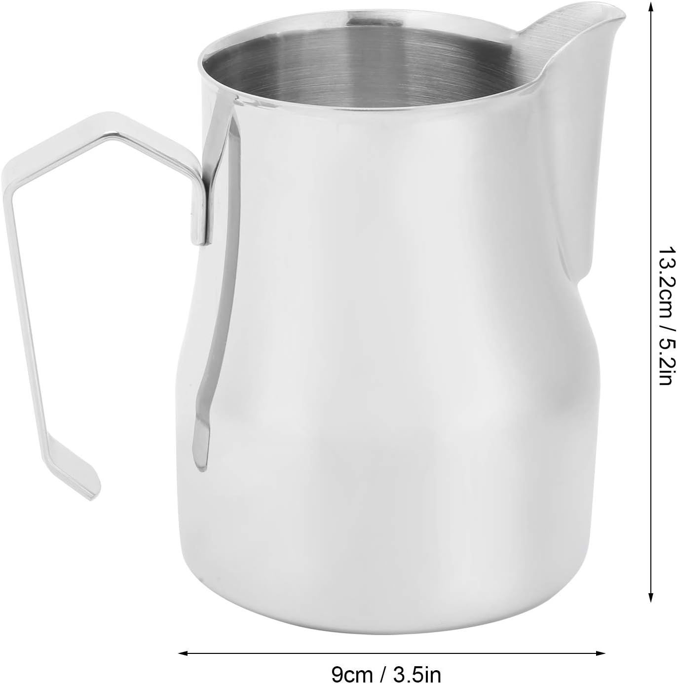 Jarra de espuma de leche de 25.4 fl oz25 oz, jarra de café de acero inoxidable, olla de espuma de leche, arte latte, barista, jarra de vapor