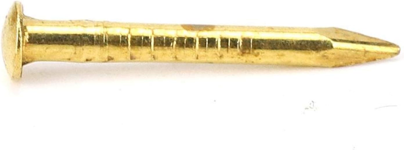 Oumefar 100 piezas de uñas de latón de cabeza redonda de cadena dorada, minimodelo, bisagra de muebles para uñas, accesorios de hardware,