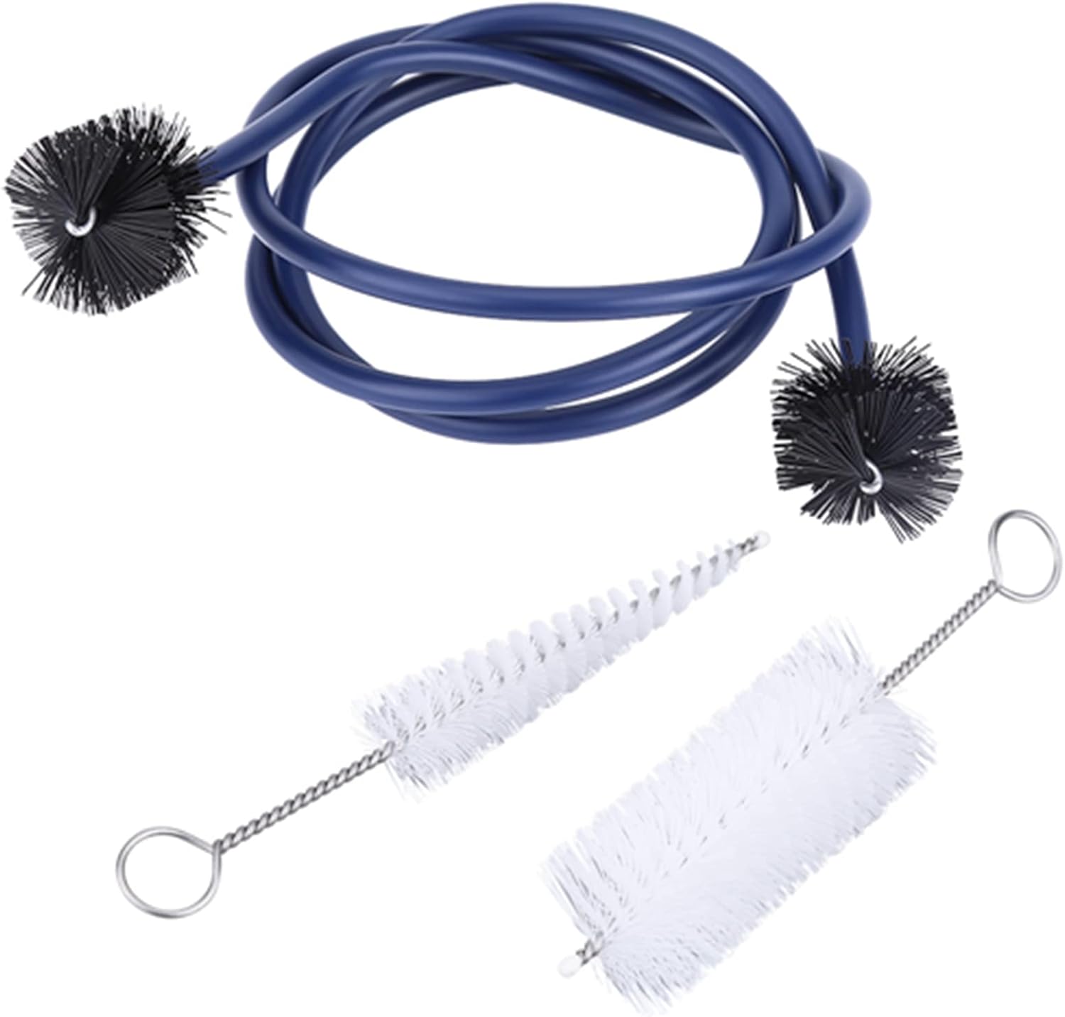 Kit de cuidado de limpieza de trompeta, juego de 3 cepillos de limpieza de trompeta, boquilla de trompeta, cepillo de válvula y cepillo flexible,