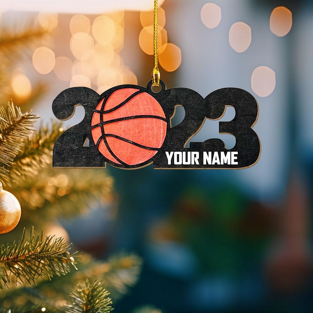 Suseaz Adornos de baloncesto personalizados, adorno de Navidad de baloncesto, adorno de automóvil, adorno de jugador de baloncesto personalizado,