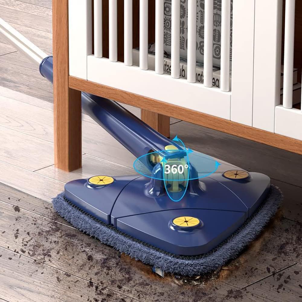 Cleangly – Trapeador giratorio triangular de 360, trapeador de limpieza ajustable giratorio de 360, trapeador triangular original, giratorio de 360,