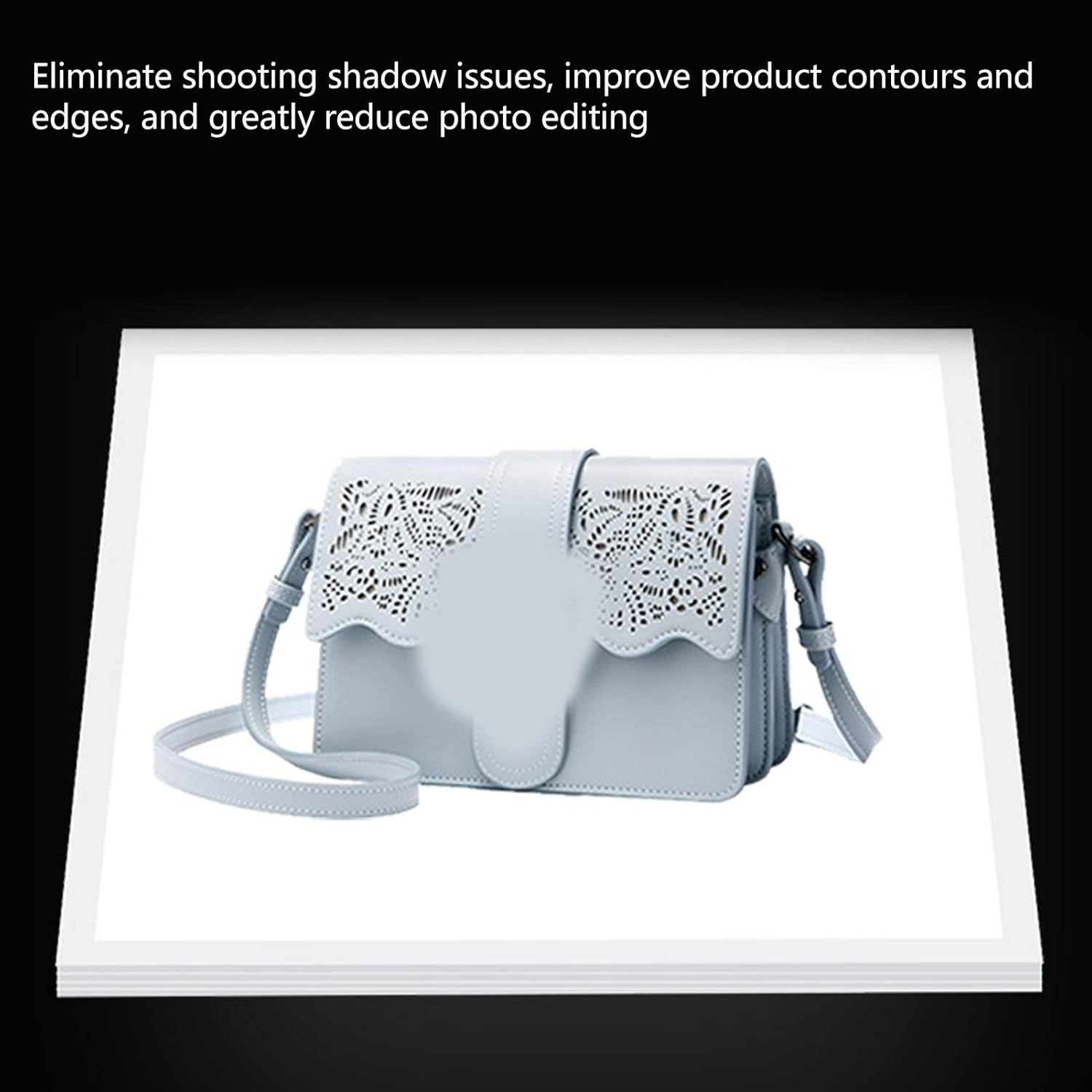 Luz inferior sin sombras, luz de fotografía de relleno portátil, 11.4 in LED súper delgada lámpara sin sombras Panel Pad para caja de estudio