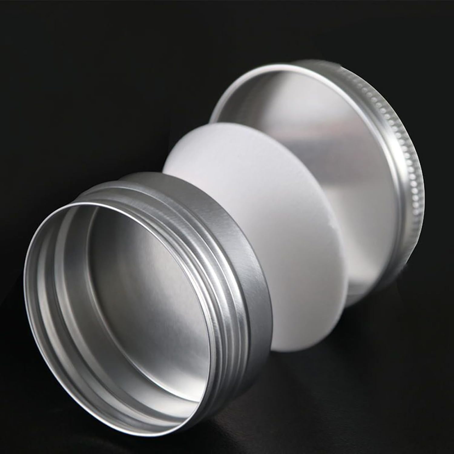Paquete de 12 latas de metal de 0.17 onzas con tapas, latas de aluminio de 0.17 onzas líquidas, recipientes recargables de lata con tapas,