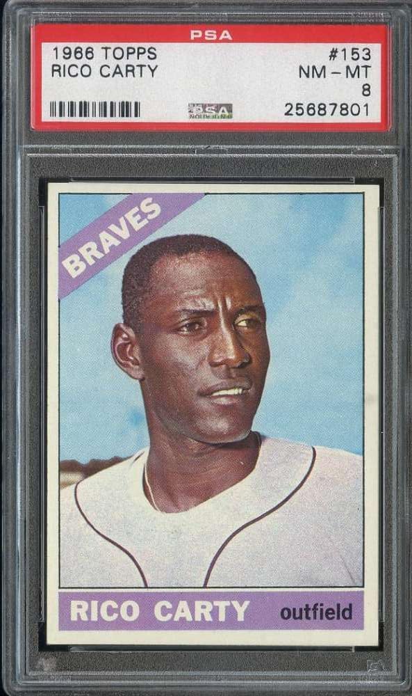 1966 TOPPS #153 RICO CARTY PSA 8 BRAVES