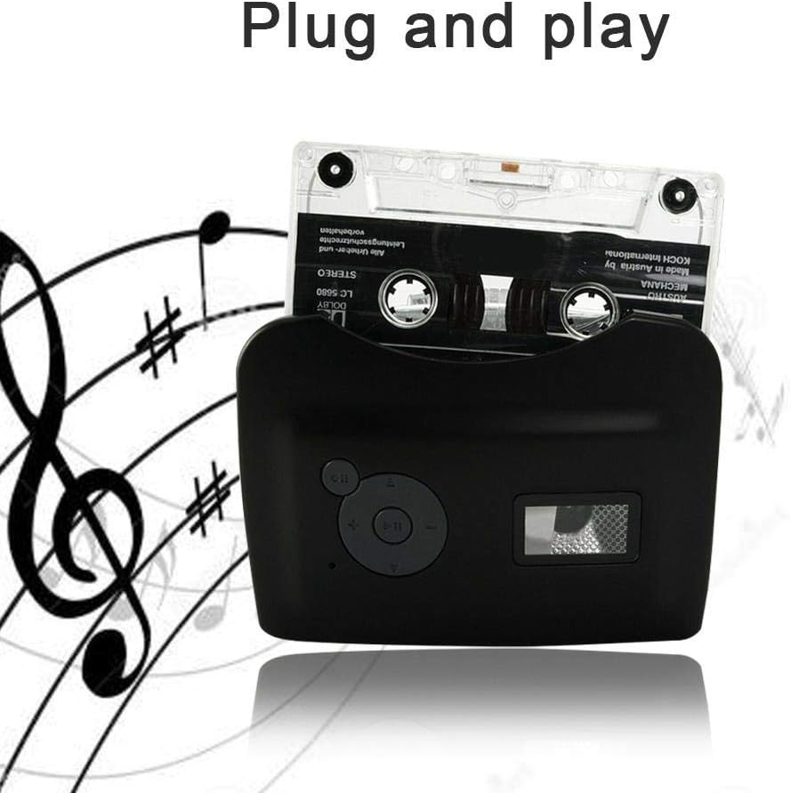 Convertidor de casete a MP3, casete USB estéreo cinta digital MP3 con auriculares, reproductor de cassette portátil, convertidor de cinta de casete
