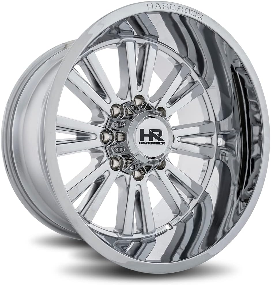 Hardrock Offroad Wheels H503 SPINE XPOSED – Rueda personalizada – 22×12, desplazamiento -44, patrón de pernos 8×170, cubo de 4.929 in – borde cromado