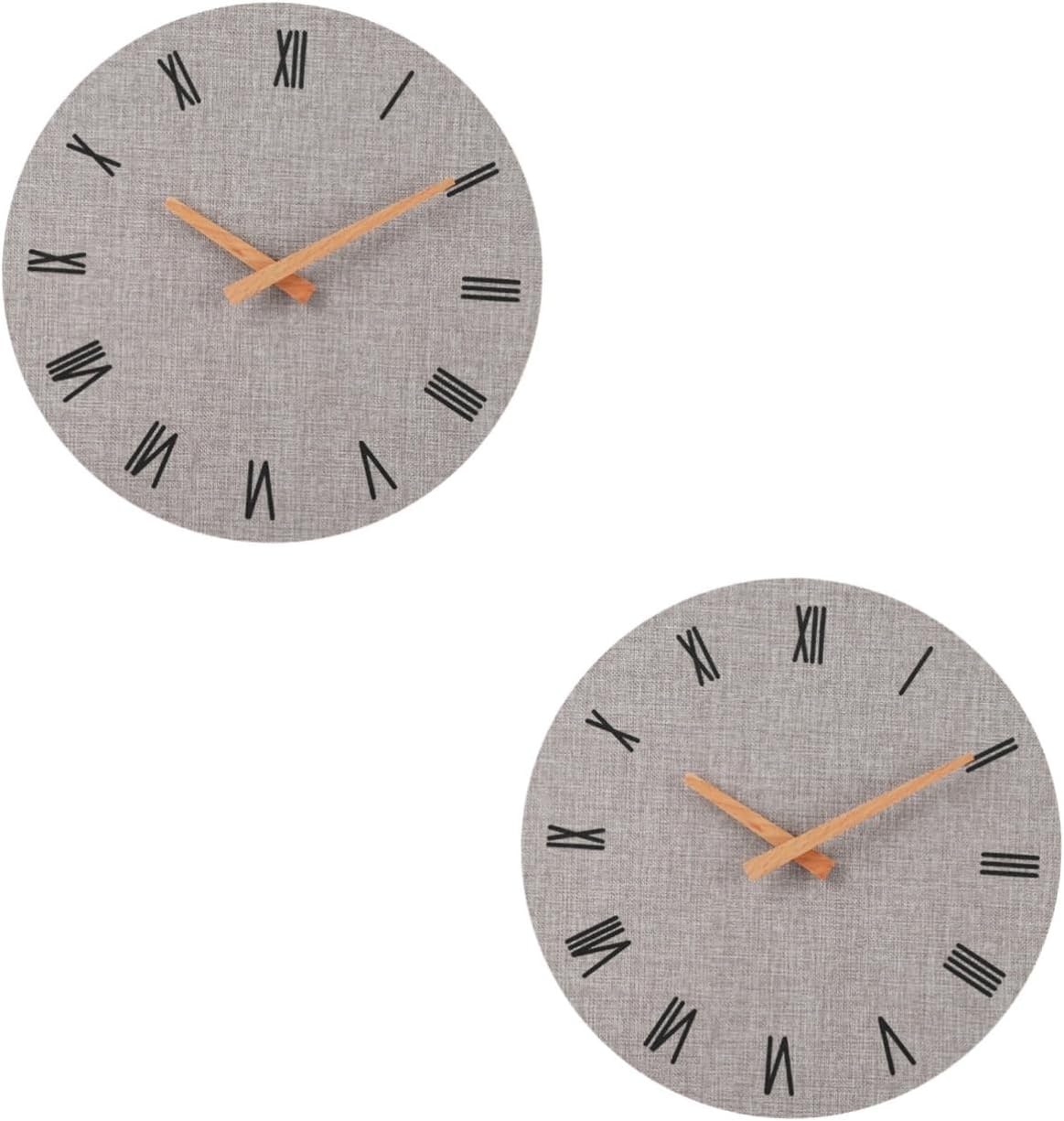 Garneck 2 pcs 12 Wall Clock Digital Vintage Wall Clock Retro Wall Clock Wall Clocks Digital Roman Numeral Wall Clock Decorative Wall Clock reloj de