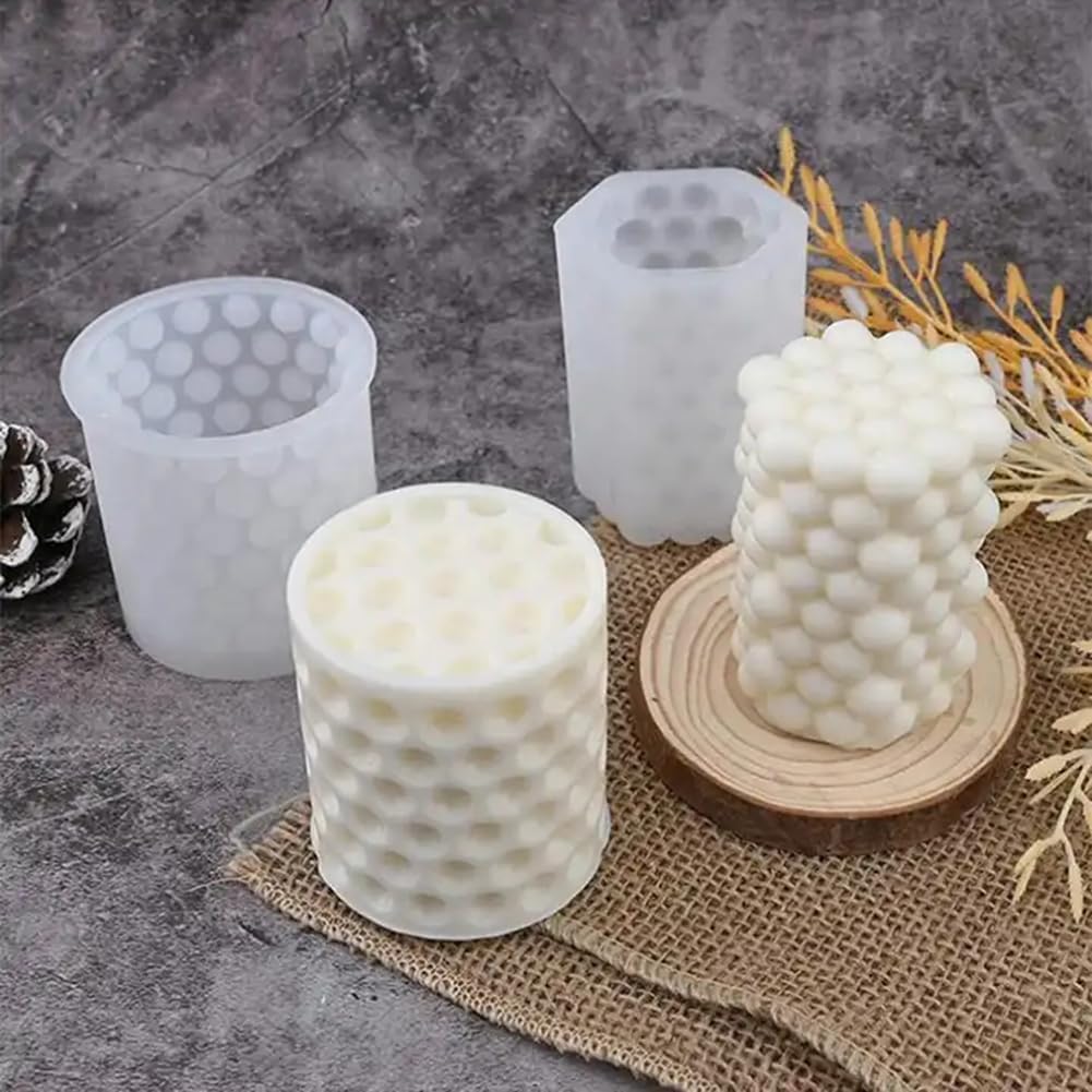Cjeuxnr 3 moldes de vela para hacer velas, moldes geométricos 3D, moldes de epoxi para decoración de escritorio de bricolaje, decoración romántica