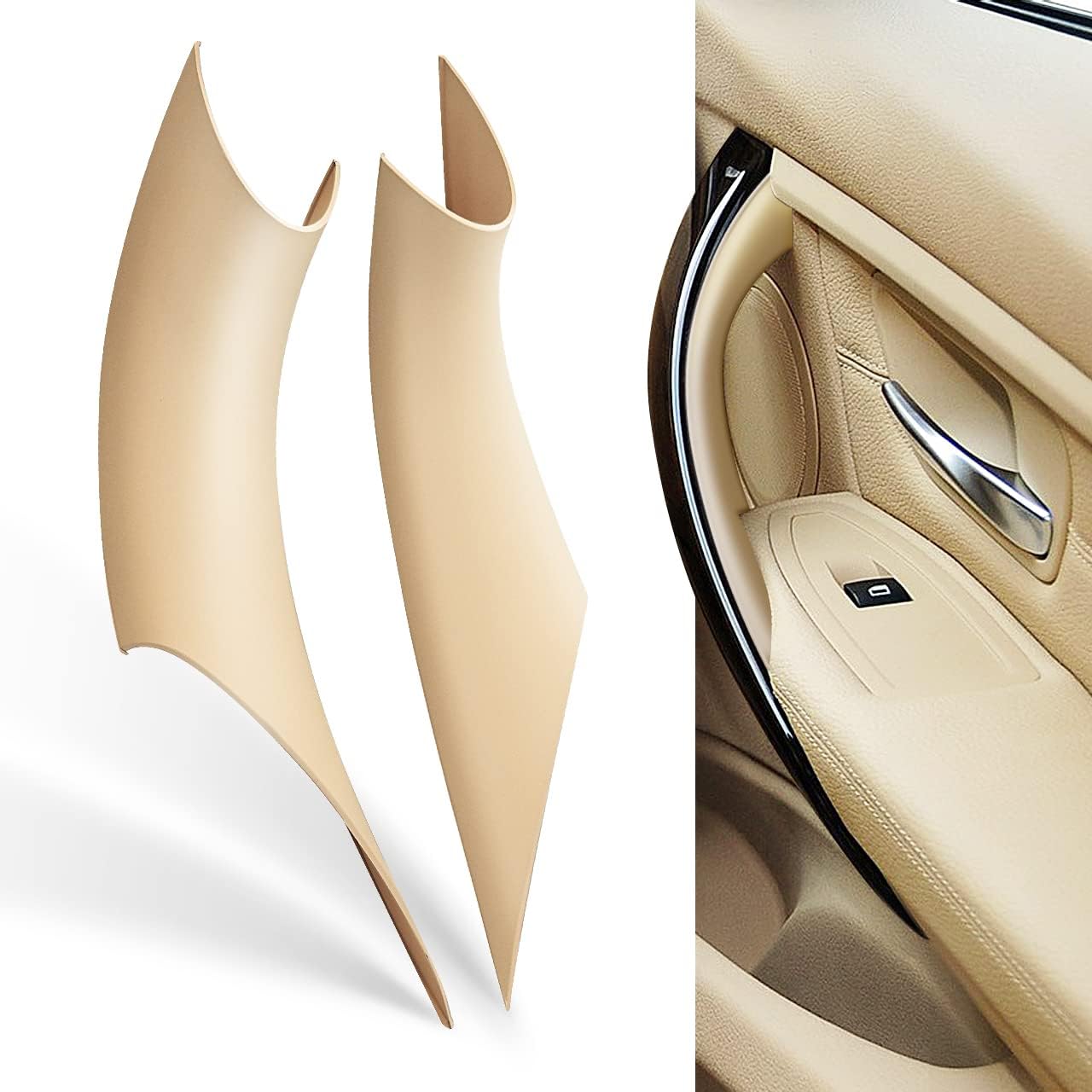 KVR Cubiertas para manijas de puerta compatibles con 3 series F30 F31 F34 F80 2012-2018, 4 series F32 F33 F36 F82 F83 2014-2017, 2 cubiertas para