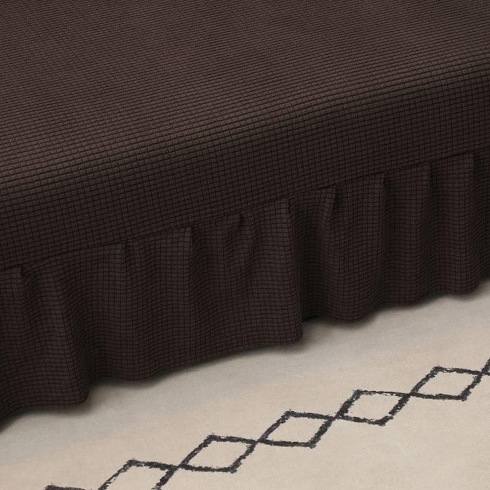 Funda elástica para futón sin brazos con falda de punto jacquard para sofá cama, lavable a máquina, funda de sofá futón, protector de muebles con