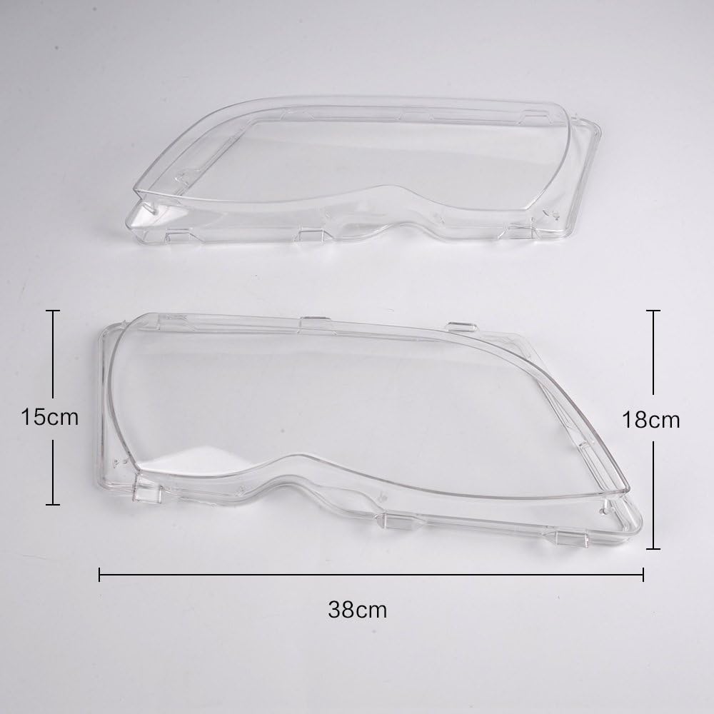 2 piezas de cubierta transparente para faros delanteros compatibles con BMW E46 serie 3 4DR 2002-2005 izquierda derecha delantera cubierta de lente