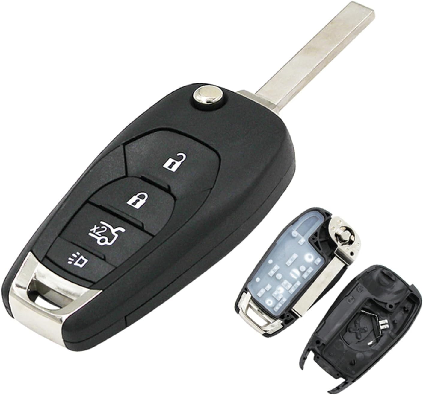 Fundas para llavero de coche para Chevrolet Cruze Aveo 2014-2018, 4 botones con llave remota