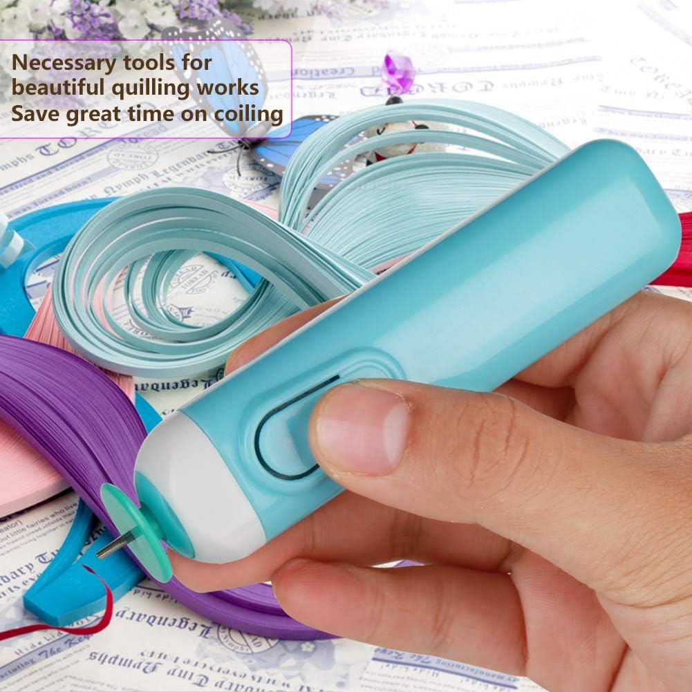 Pluma eléctrica para rizar, papel de quilling, manualidades eléctricas, herramienta ranurada con plumas, volumen de papel automatizado, bolígrafo