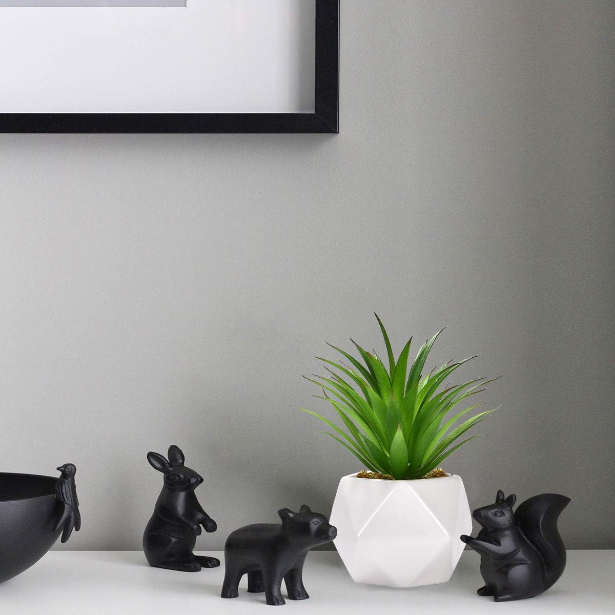 Plantas suculentas artificiales, arreglo floral de agave artificial surtido verde sin maceta, con textura para el hogar, interior, exterior, boda,