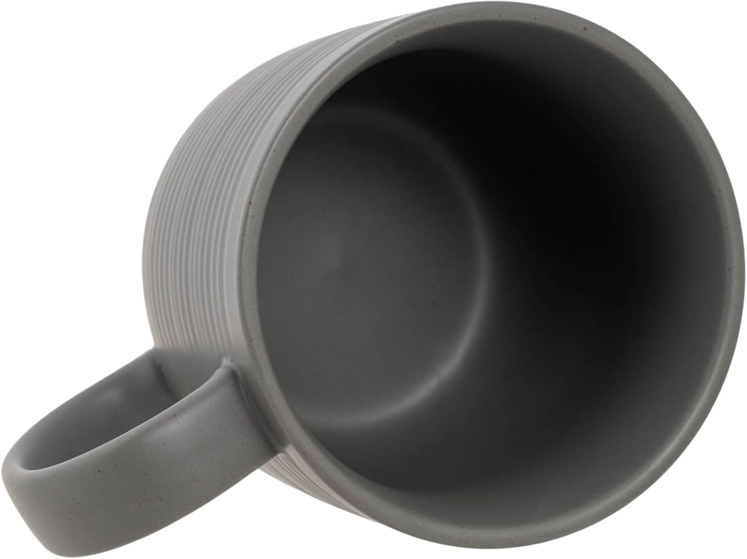 Elanze Designs Juego de 4 tazas de café con fondo de arcilla cruda de 16 onzas, color gris
