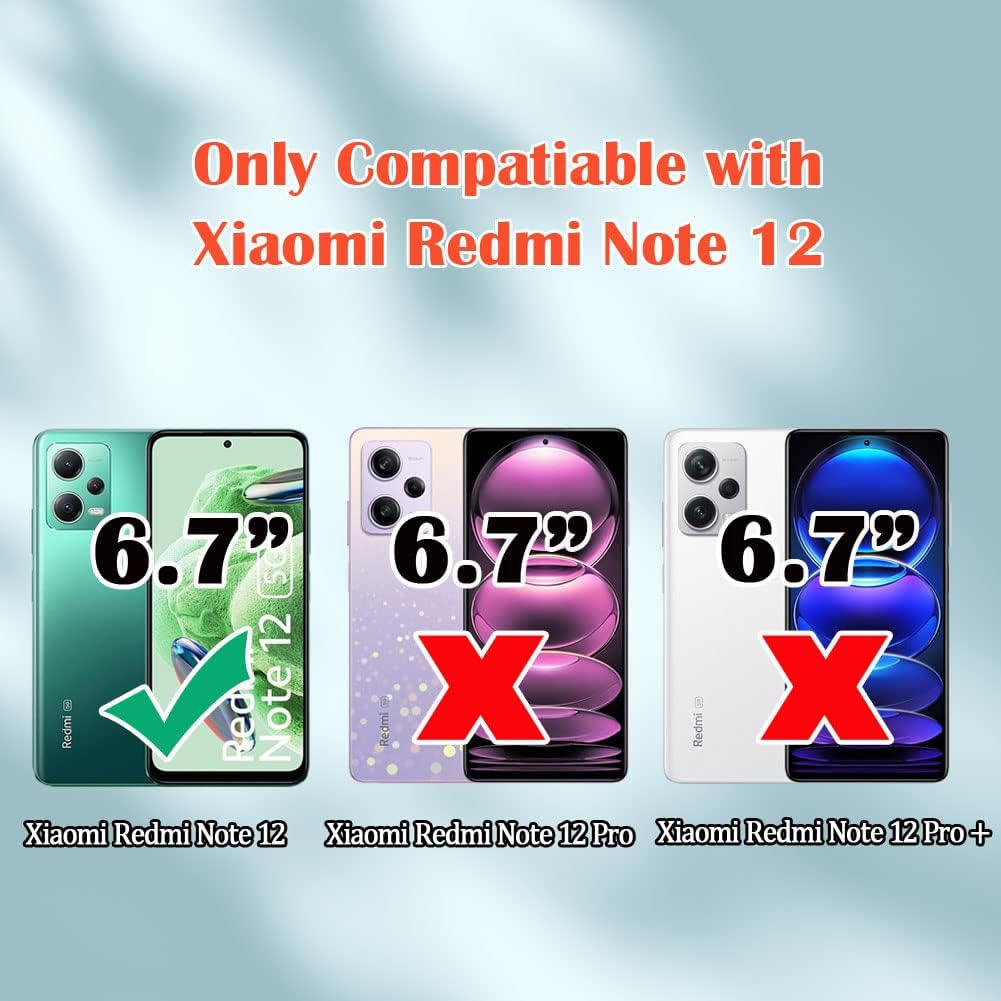 Ytaland – Protector de pantalla de privacidad para Xiaomi Redmi Note 12, 2 unidades Anti Spy Anti Peep sin burbujas, cubierta de película de vidrio