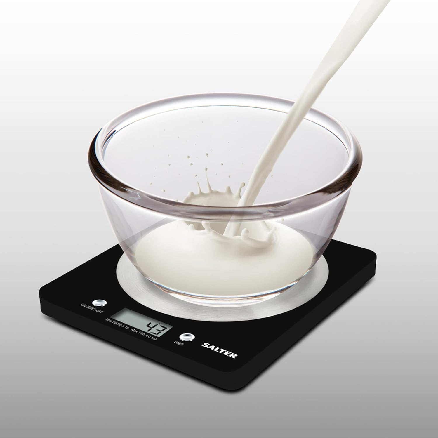 Salter Báscula digital de cocina, como se ve en la televisión, elegante diseño delgado báscula de cocina electrónica para el hogar + cocina, pesa