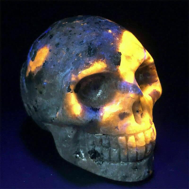 TEAMWILL 2″ Natural Flame’s Stone Cuarzo Calavera Cristal Tallado a Mano Curación 1pc