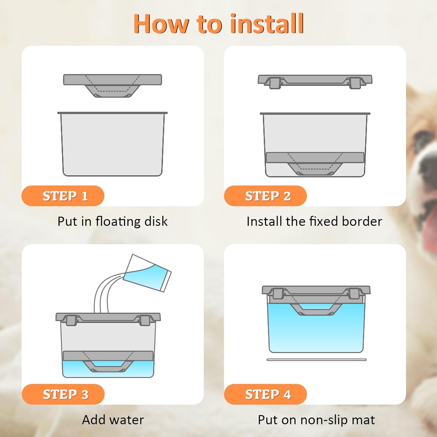 Cuenco de agua para perros de 4.4 litros, 1.1 galones, sin derrames, de acero inoxidable, comedero de agua lento, dispensador de agua para perros