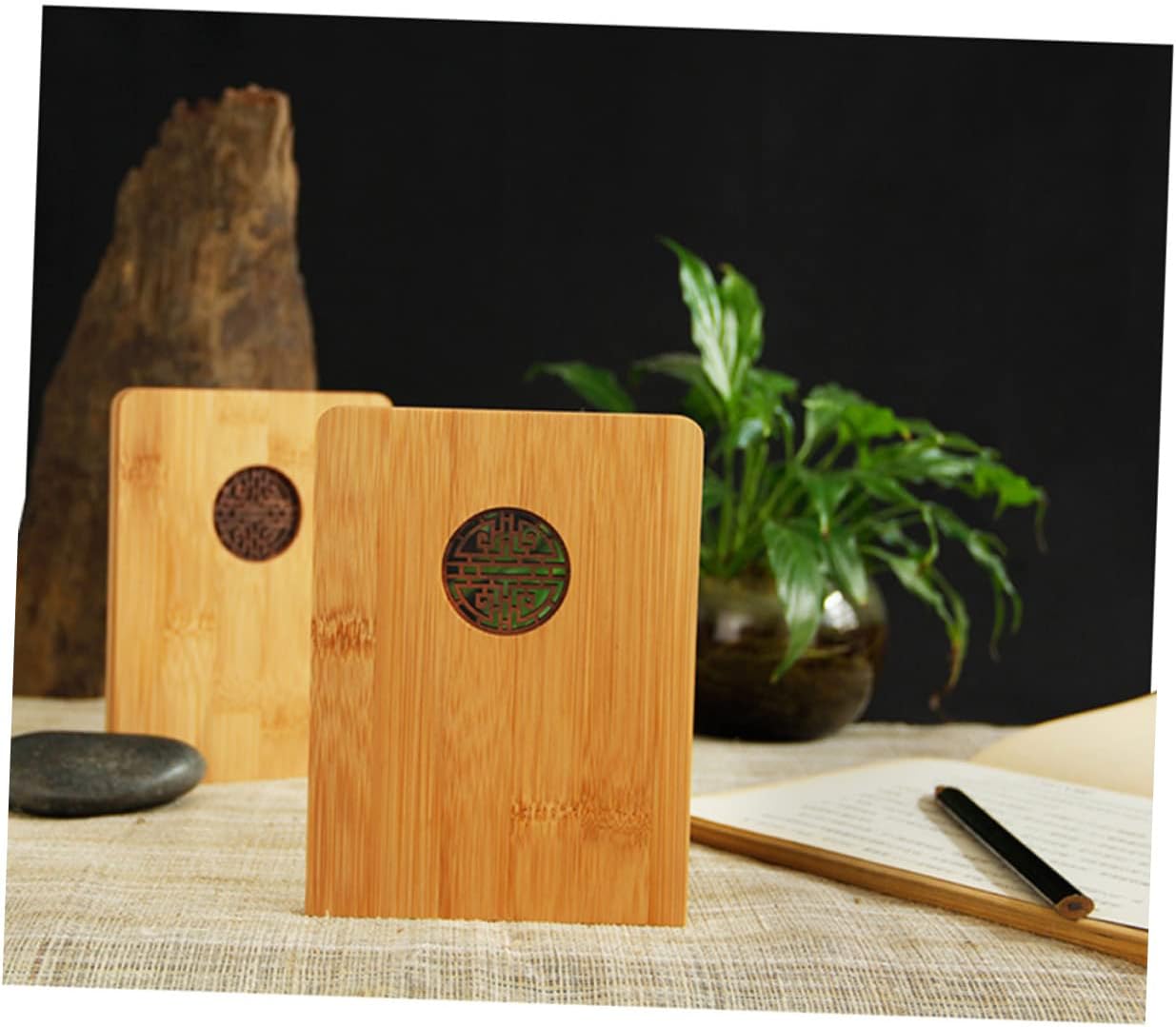 IMIKEYA 16 sujetalibros de madera clásico Tapones de madera para libros de arte, sujetalibros de biblioteca vintage, estante de almacenamiento