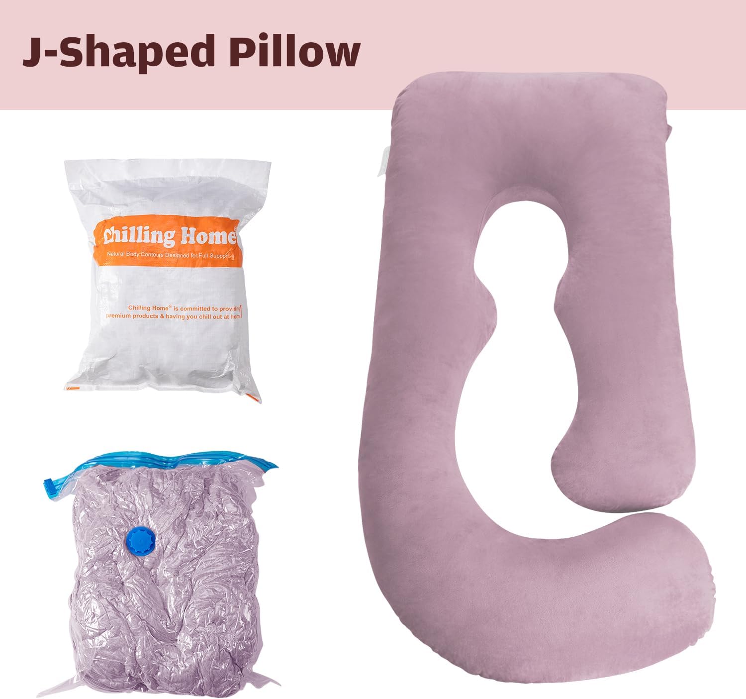 Chilling Home Almohadas de embarazo, almohadas de embarazo para dormir en forma de U, almohada de cuerpo completo, almohada de maternidad de 58