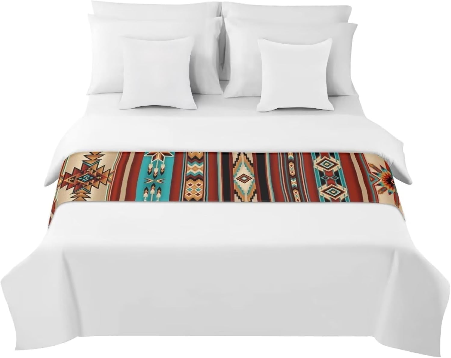 ZFRXIGN Southwestern Bed Runner – Juego de ropa de cama de tamaño Queen con bufanda de cama, camino de mesa largo, decoración del hogar, dormitorio,