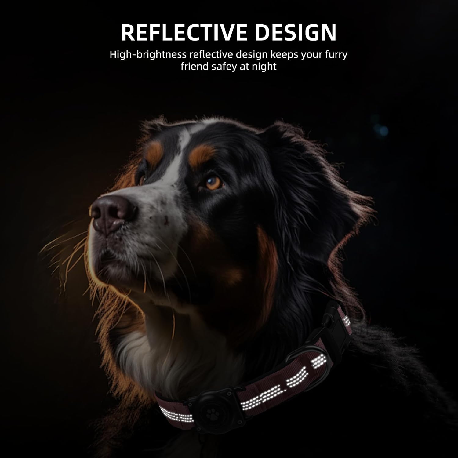 AirTag – Collar de perro, resistente al agua IP68, soporte para collar de perro, reflectante, ultra duradero, cómodo acolchado, collares de perro