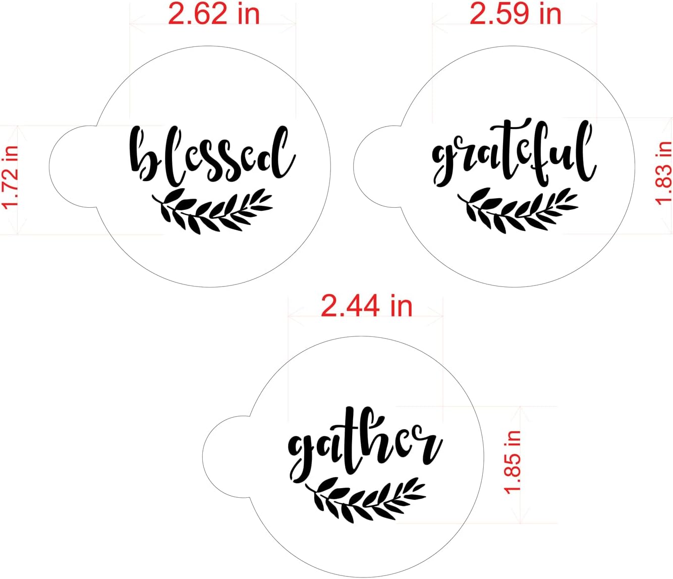 Plantilla de galletas Grateful, Blessed And Gather C993 de Designer Stencils