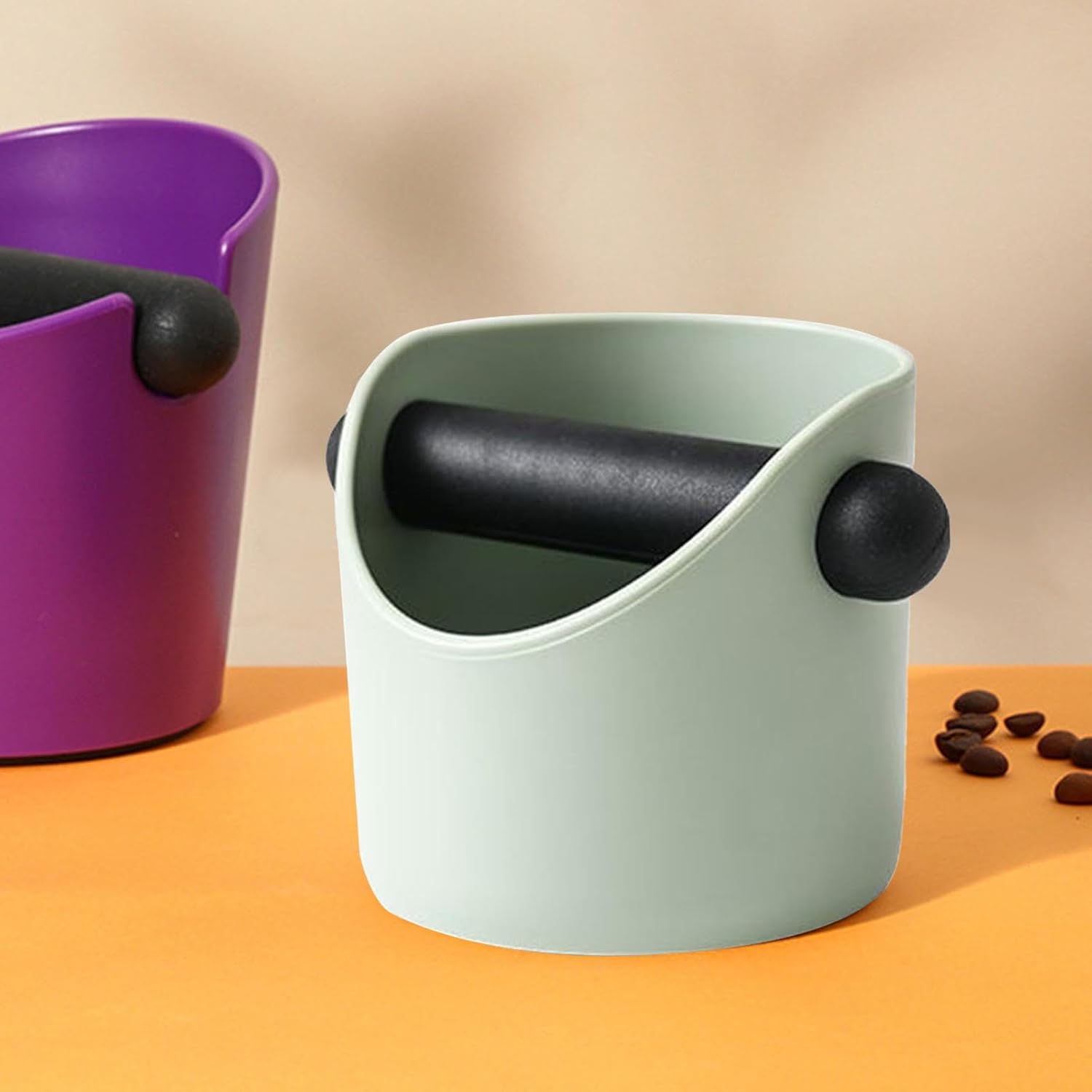 Cajas de golpeo de espresso, cajas de gran capacidad y base antideslizante, herramientas de barista, accesorios para máquina de espresso, gris verde