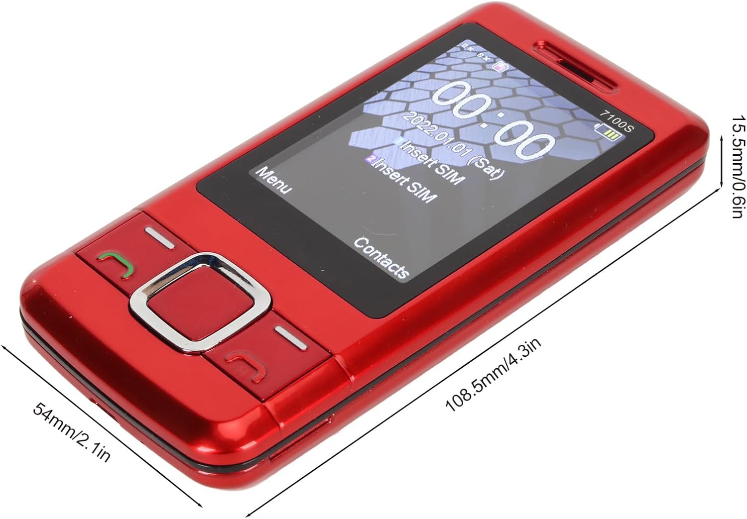 GLOGLOW Teléfono deslizante desbloqueado, pantalla HD de 2.4 pulgadas, teléfono celular desbloqueado para personas mayores de 100 a 240 V para