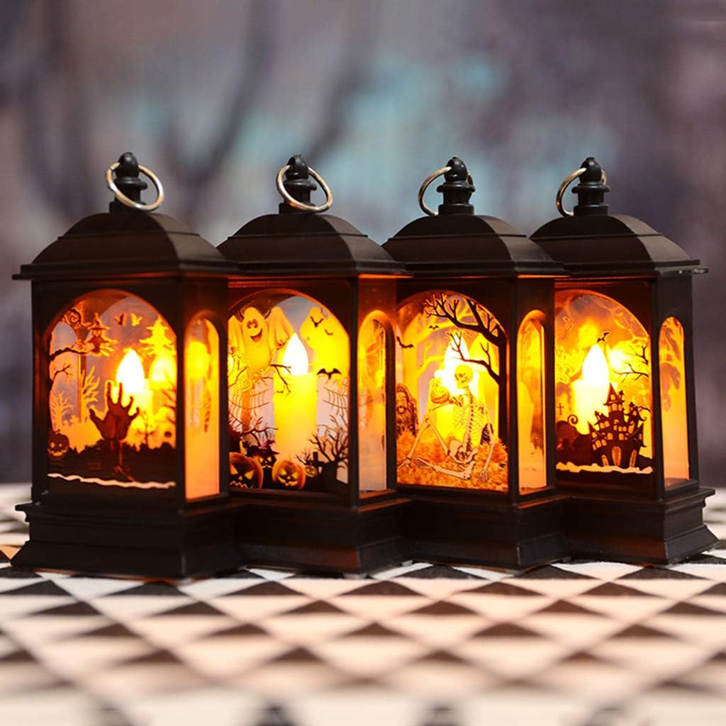 Decoraciones de Halloween para interiores, luz nocturna con luz LED de Halloween, accesorios decorativos de plástico brillante, regalo de noche,