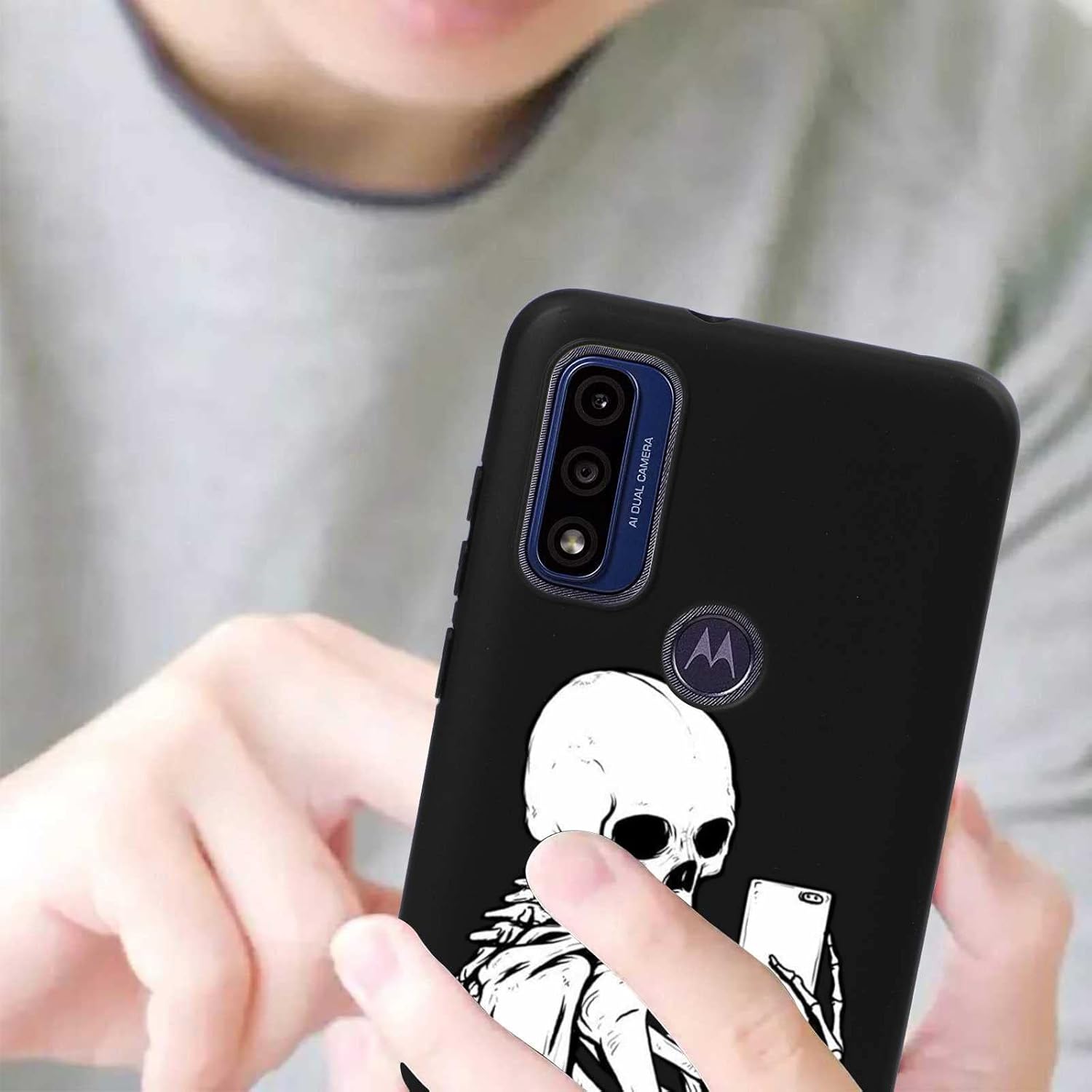 Compatible con Motorola Moto G Pure – Funda de calavera divertida con diseño de calavera para niños y hombres, funda protectora a prueba de golpes