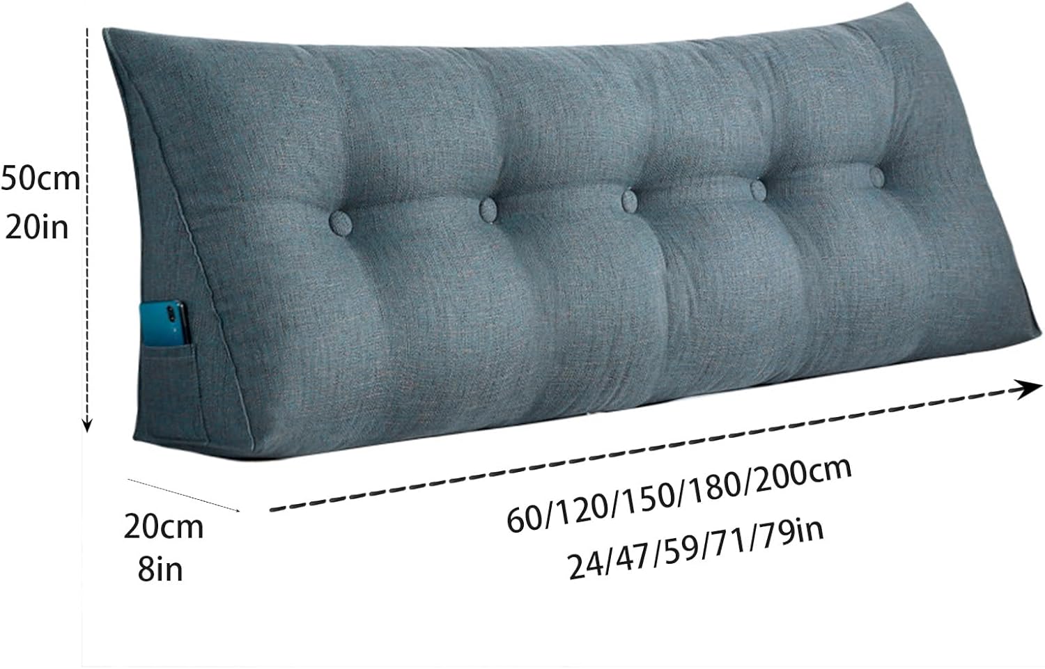 Almohada triangular de lectura para cabecero, almohada de cuña con relleno completo para respaldo para sentarse en la cama, disfruta de la comodidad