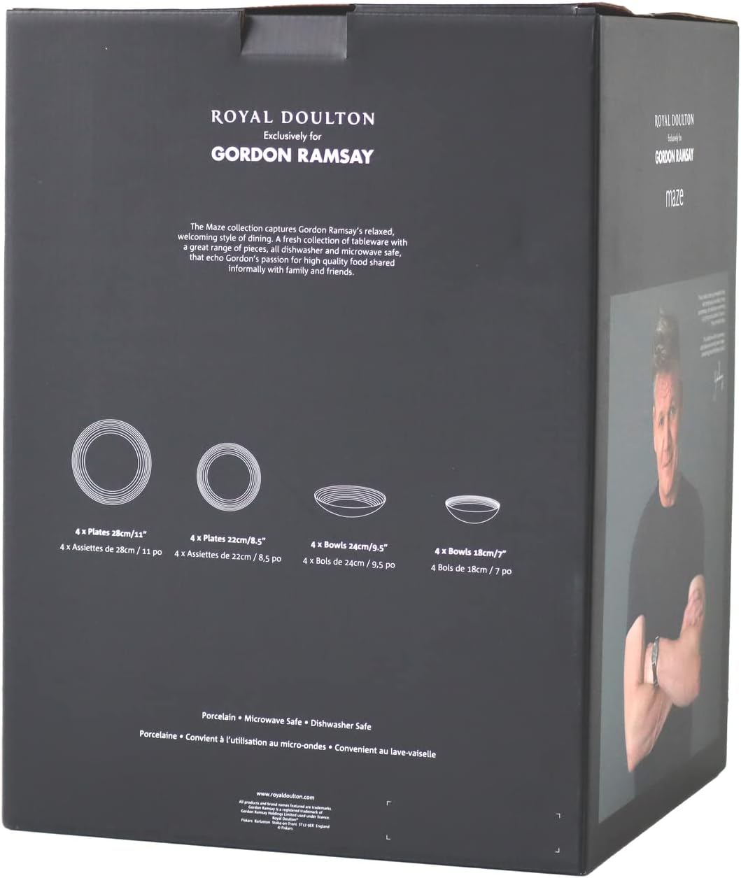 Royal Doulton Exclusively for Gordon Ramsay Maze Denim Line – Vajilla (16 piezas), color blanco