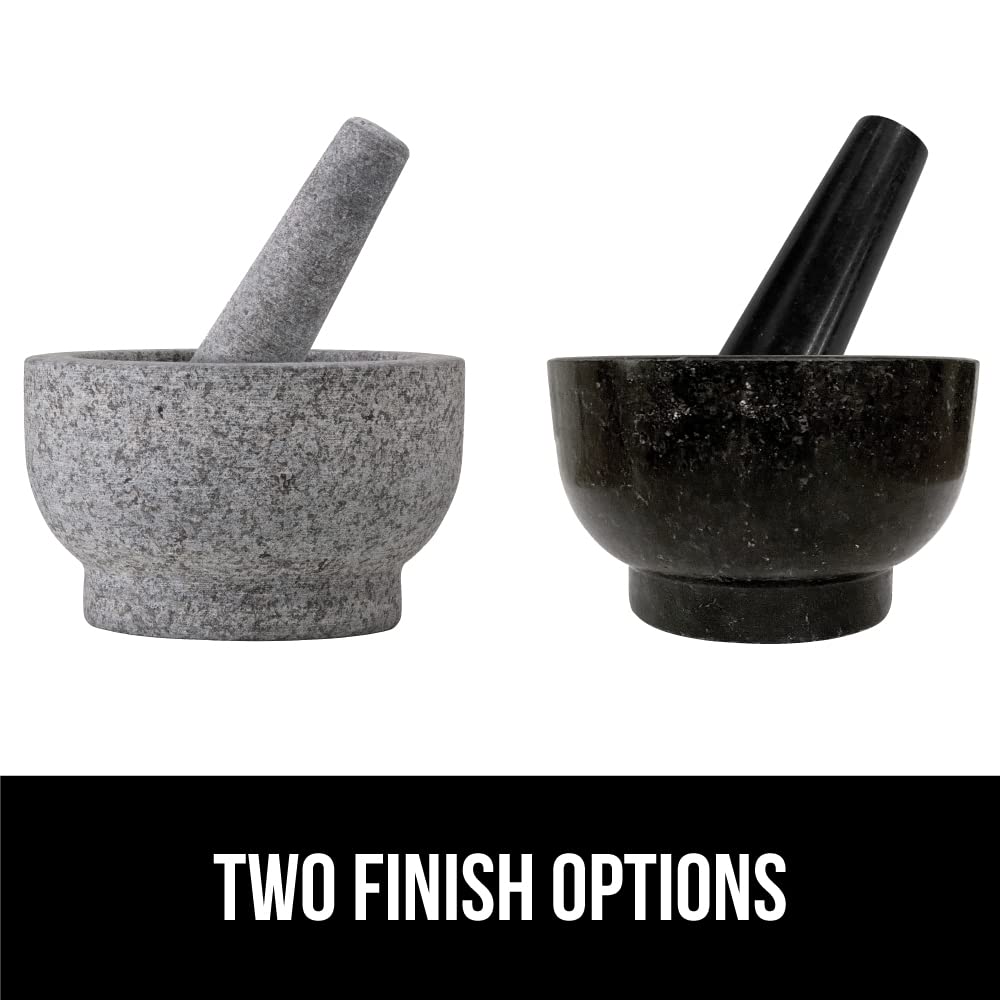 GORILLA GRIP Juego de mortero y mortero XL de alta resistencia con base antideslizante, 4 tazas, cuenco de guacamole molcajete 100% piedra de