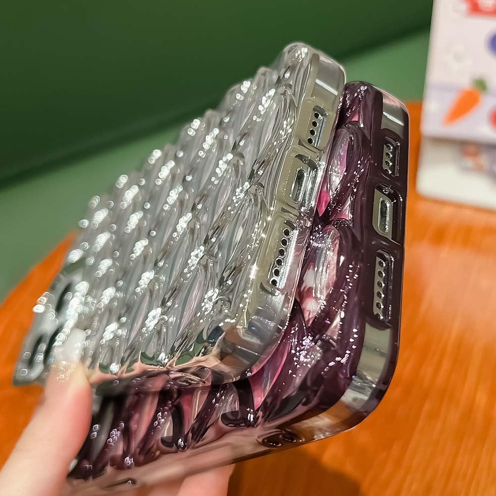 KERZZIL Funda de lujo con diseño de sirena 3D compatible con iPhone 13 Pro Max, bonita funda de TPU suave chapado en oro para mujeres y niñas