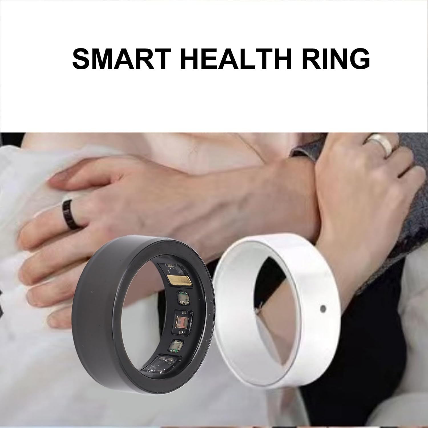 RiToEasysports Anillo inteligente de salud, teléfono celular, conexión BT, anillo inteligente, rastreador de salud, recargable, impermeable,