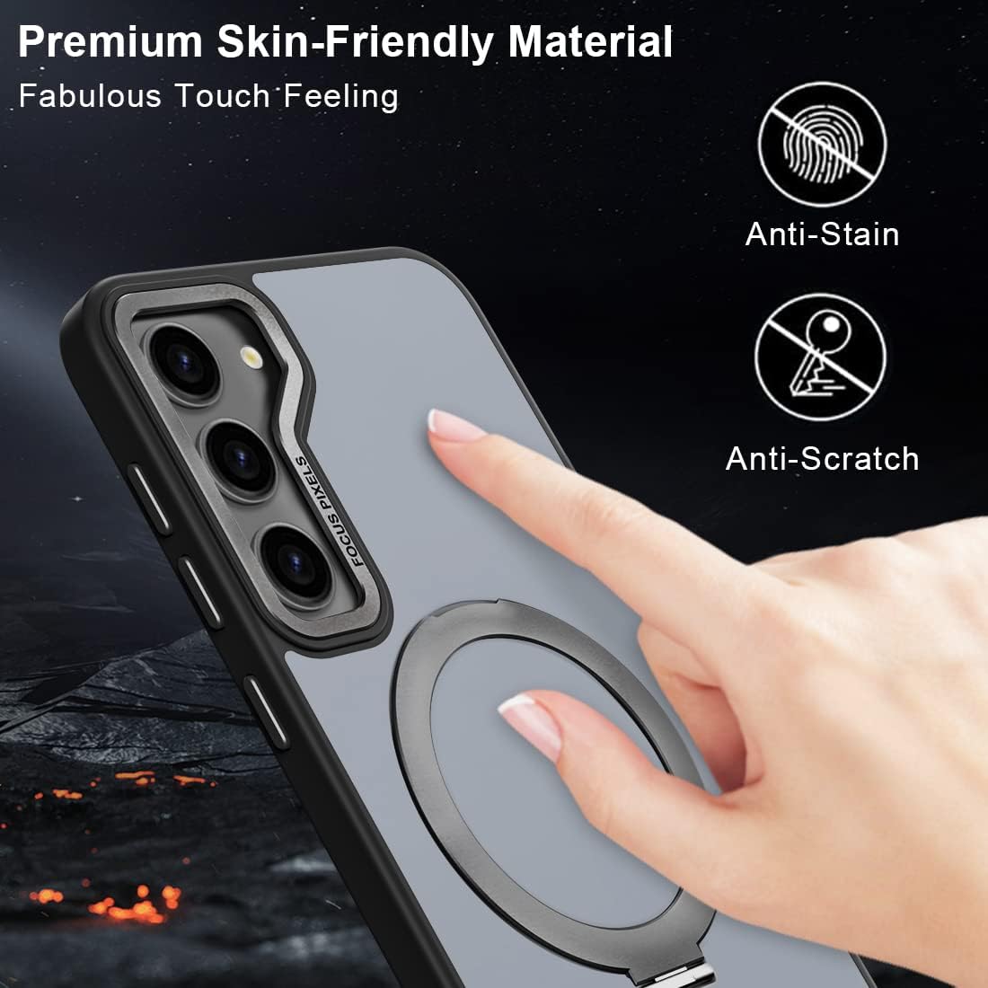 MALEWOLF Funda magnética para Samsung Galaxy S23 Plus compatible con Magsafe, soporte magnético protector de lente de cámara parte trasera