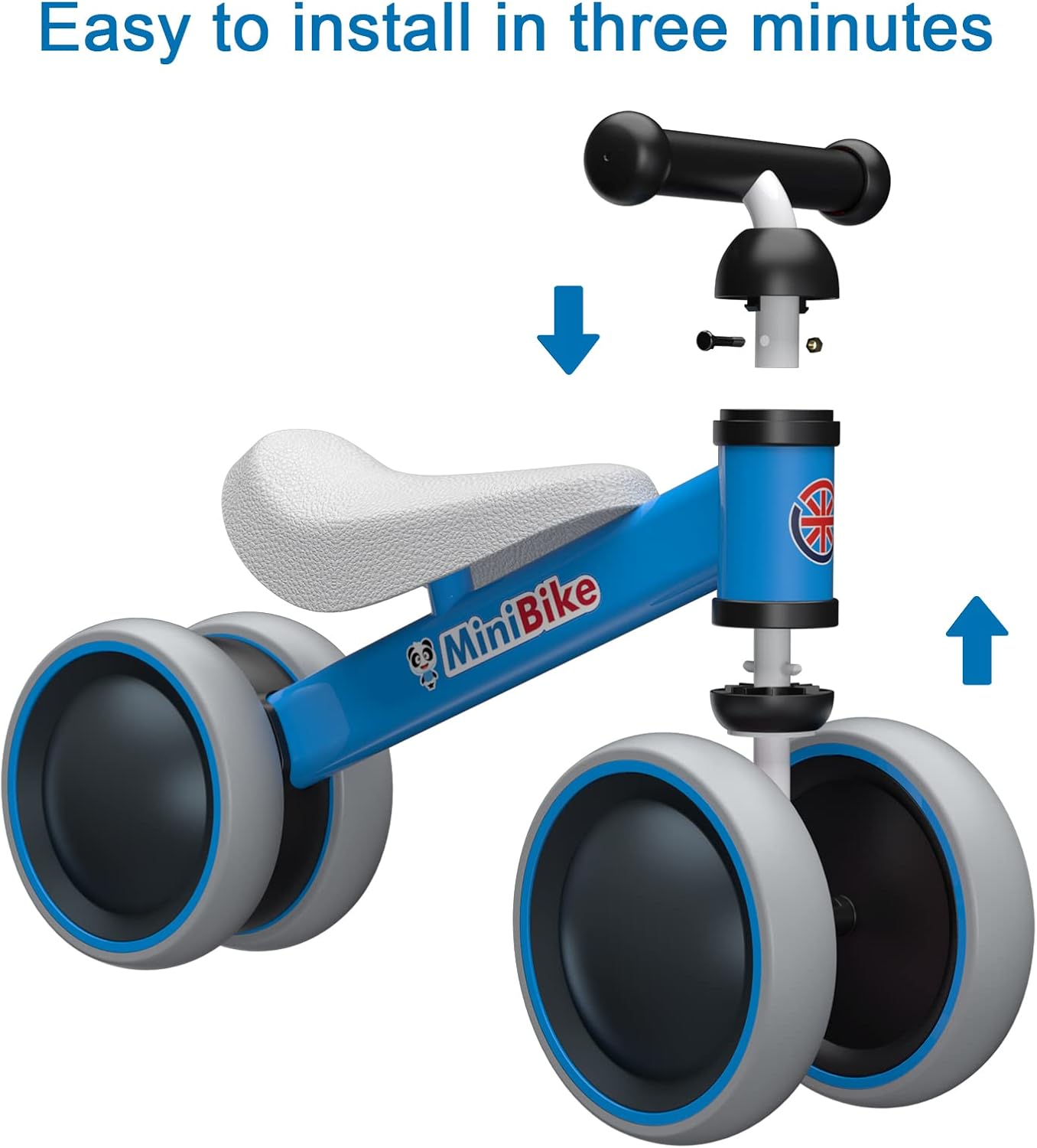 Bicicletas de equilibrio para niños de 10 a 24 meses, juguetes para niños y niñas de 1 año, bicicleta de 4 ruedas, sin pedales para niños pequeños,