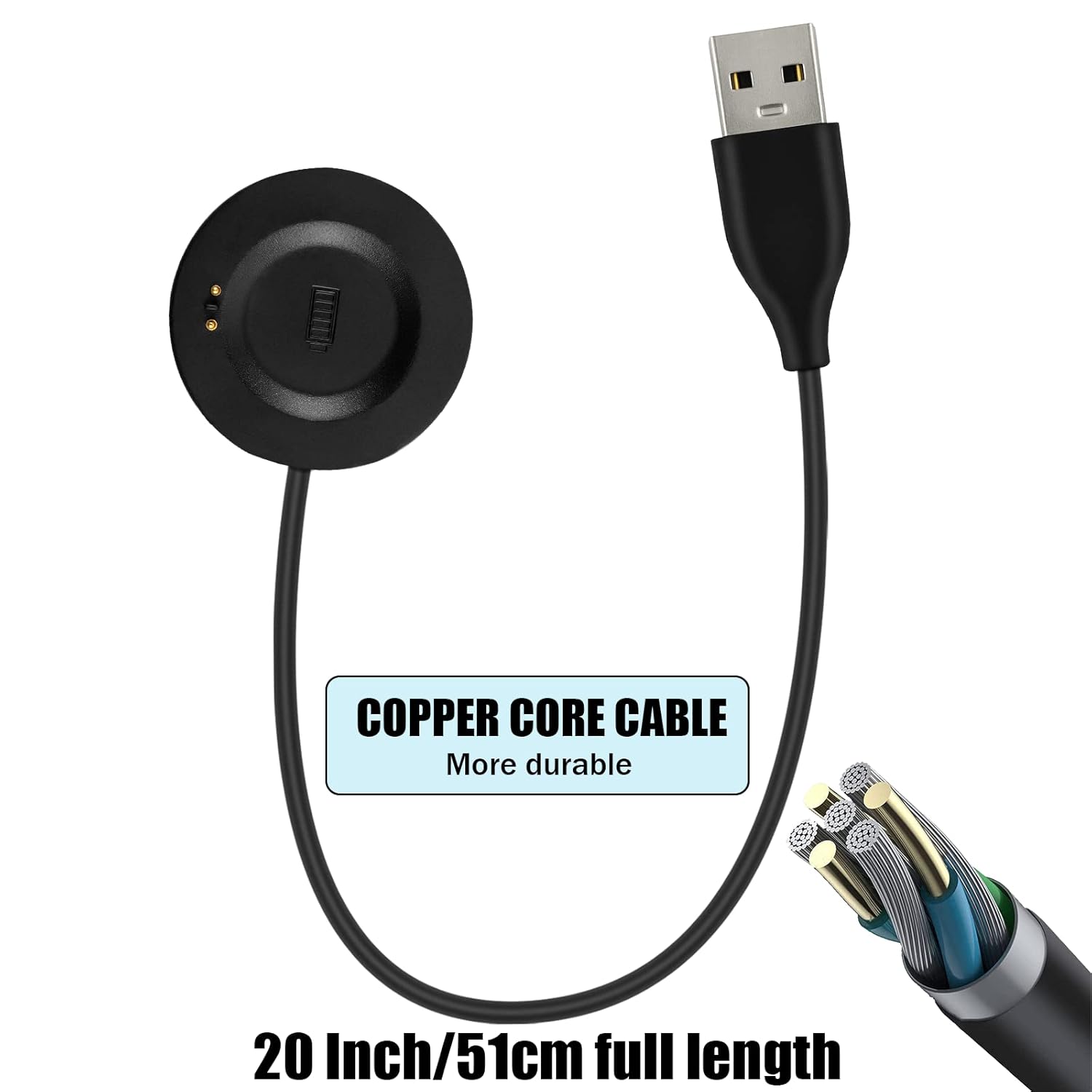 2 cables de carga USB solo compatibles con iTouch Air 3 Smartwatch y iTouch Sport 3 Smartwatch, estación base de carga de repuesto compatible con