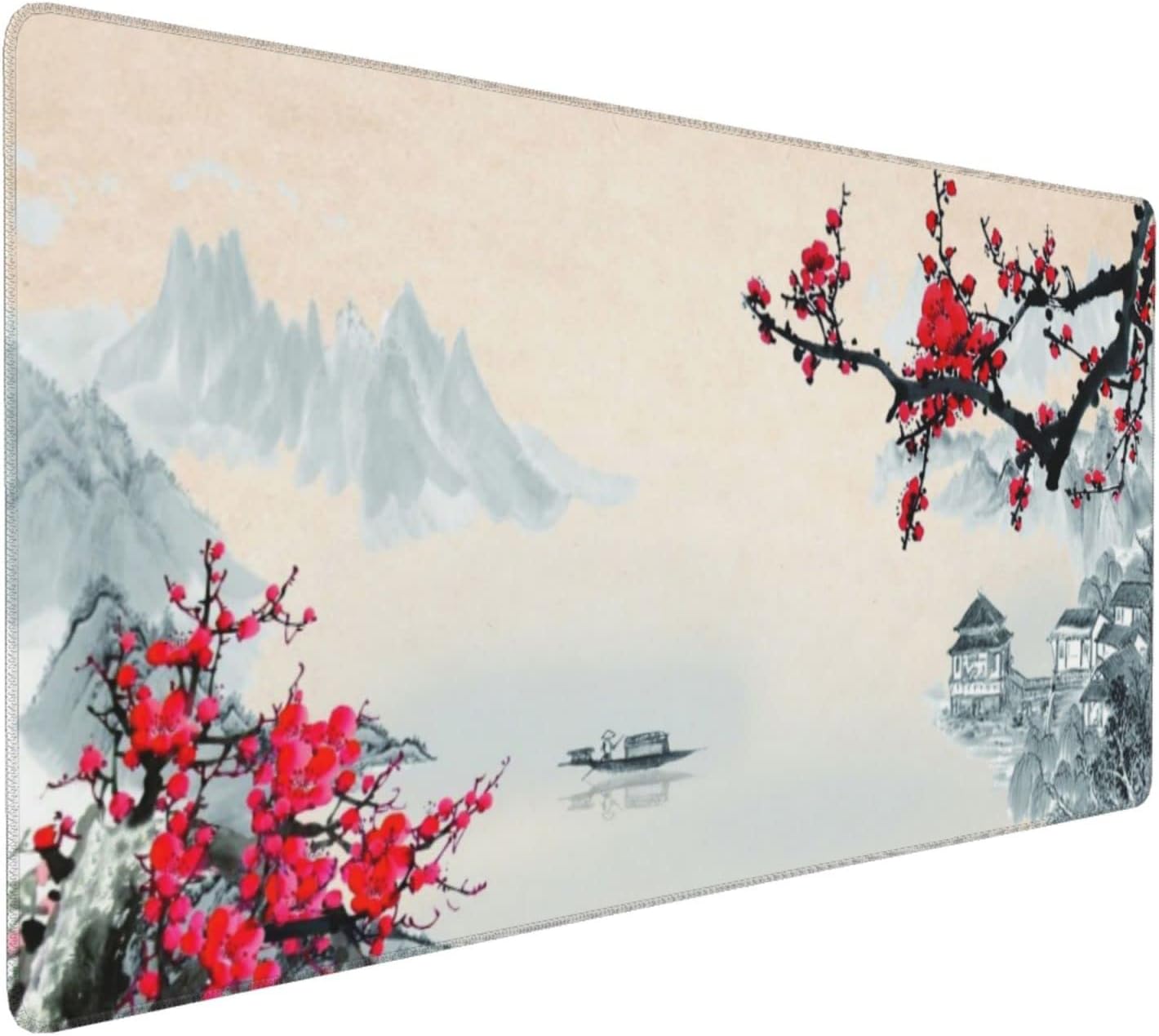 Sakura – Alfombrilla de mouse grande para videojuegos, tamaño XXL, diseño de flor de cerezo, base de goma antideslizante de 35.4 x 15.7 pulgadas con