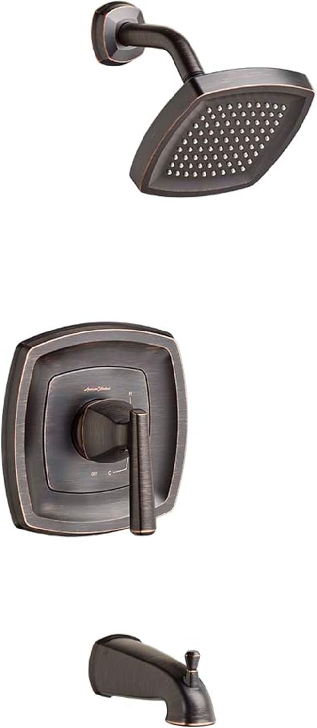 American Standard T018502.278 Edgemere – Kit de molduras para bañeraducha, 2,5 gpm, bronce legado