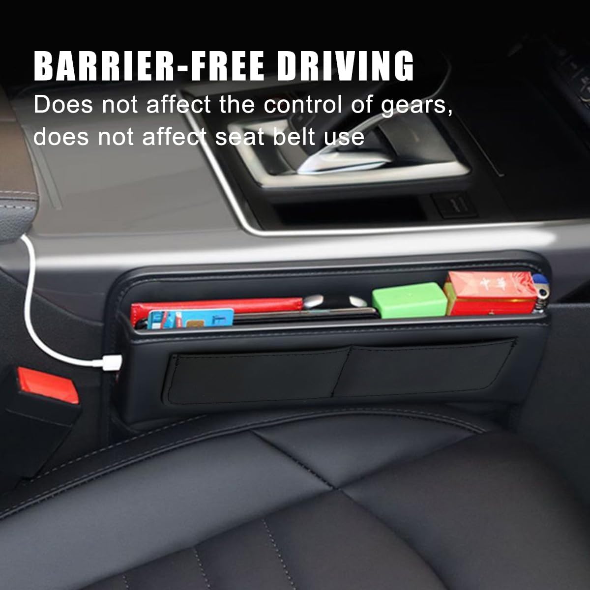 Organizador de espacio para asiento de automóvil, organizador multifuncional de cuero para asiento de automóvil y accesorios automotrices de