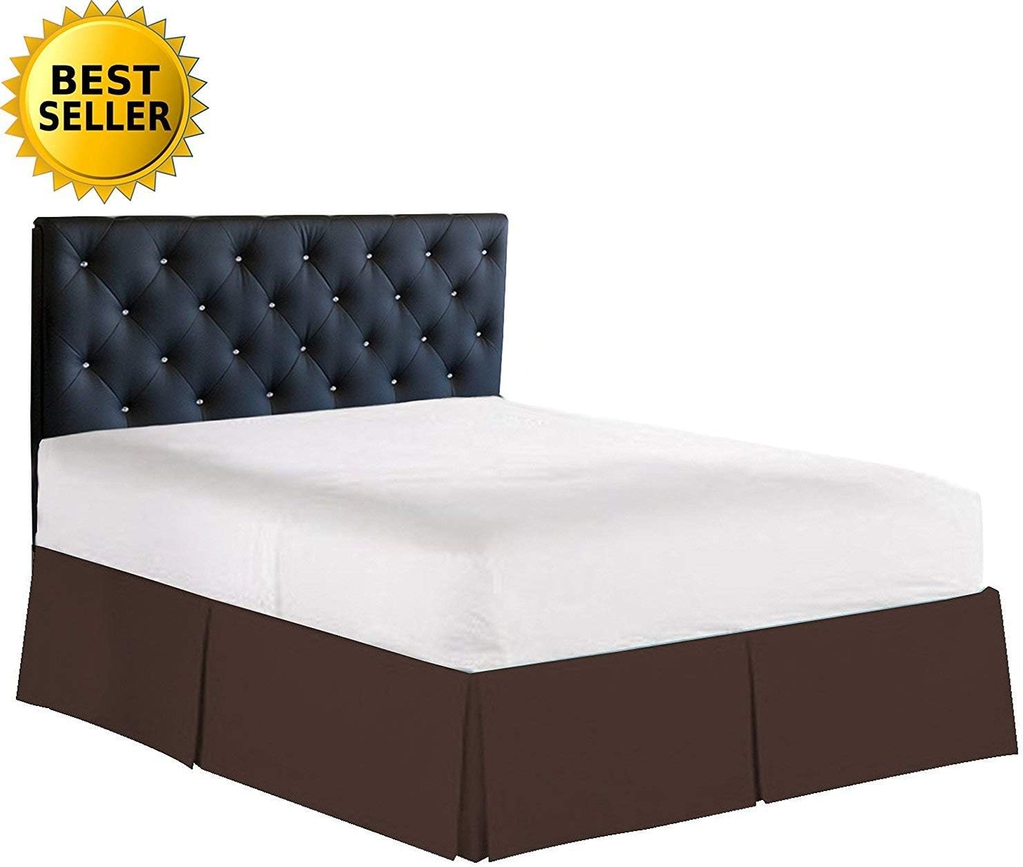 Faldón de cama Elegant Comfort de algodón egipcio de 1500 hilos, resistente a arrugas y decoloración, de alta calidad, con diseño de tablas y caída